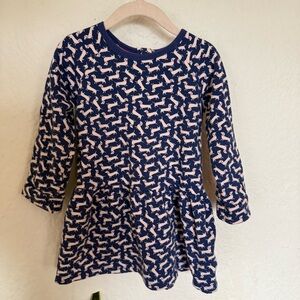 MINI BODEN VGUC Sausage Dog Print Sweatshirt Twirl Dress 2-3 Y